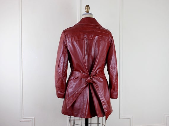 1970s Mahogany Brown Leather Jacket with optional… - image 8