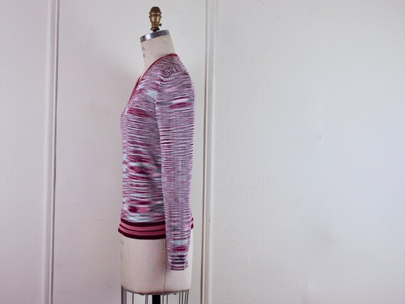 70s striations, vintage pink + maroon + sky blue … - image 4