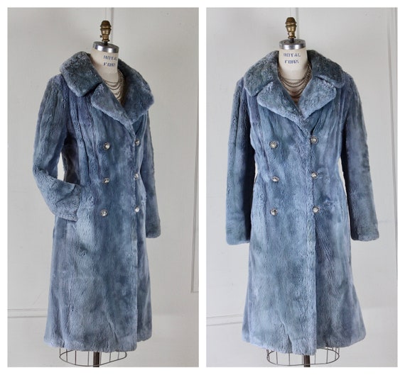 the blue mink, 1960s midi length pea coat -  vint… - image 2