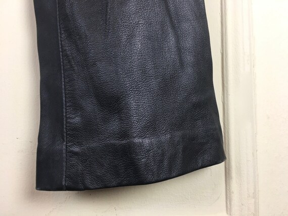 1990s Black Leather pants - LOW RISE pants / jean… - image 9