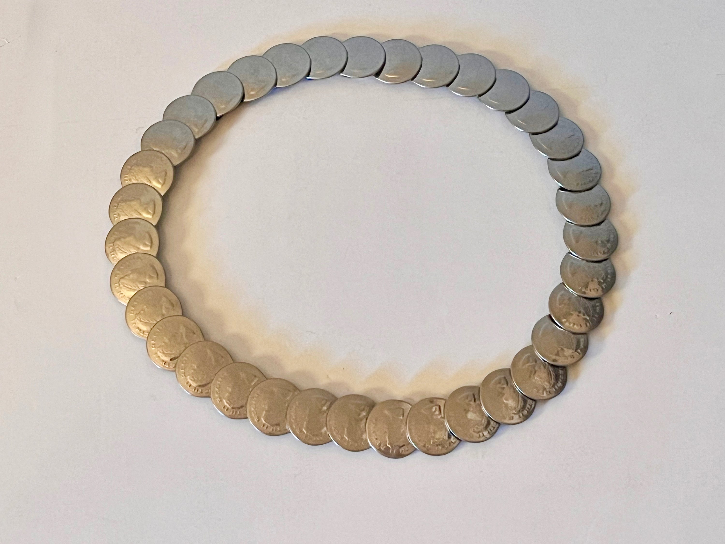 Vintage 1960s QUEEN ELIZABETH Regina Silver Coin Belt 