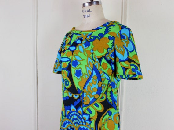 1970s MOD TROPICAL Hawaiian maxi dress - vintage … - image 5