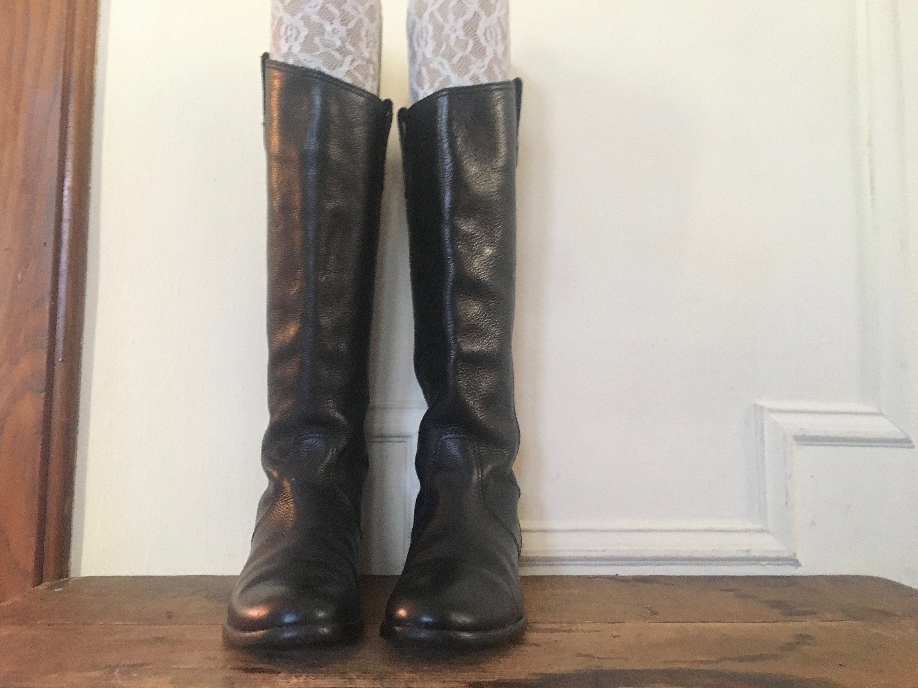 Size 6 Vintage Black Leather Riding 