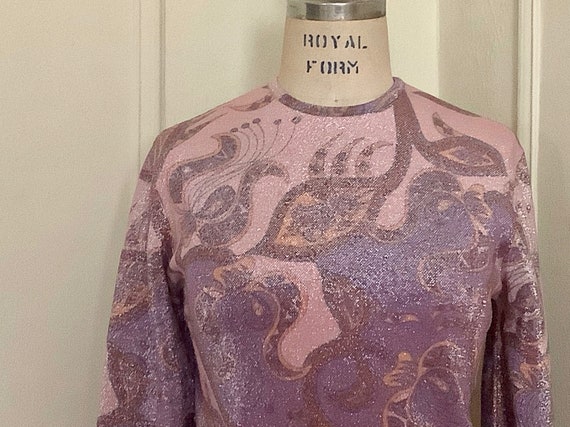 1970s pink + purple + metallic sparkle DisCo Top … - image 8