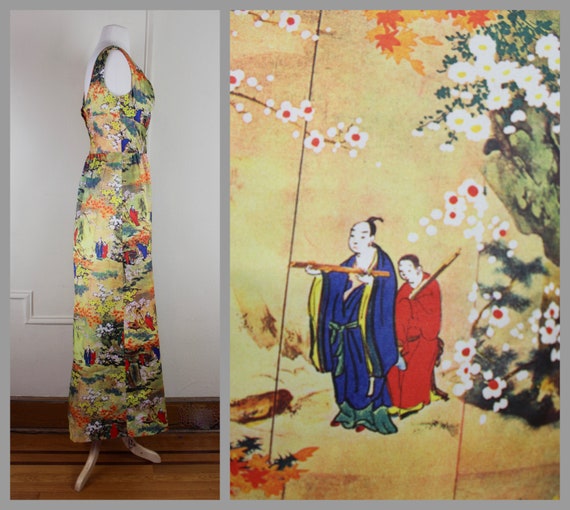 the Japanese Garden Dress, vintage 1970s Waltah C… - image 6