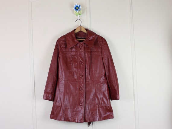 1970s Mahogany Brown Leather Jacket with optional… - image 2