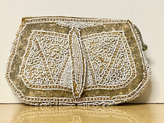 something old, 1920-30s beaded Clutch - Art Deco … - image 3