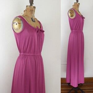 vintage 1970s dusty rose maxi dress with sassy keyhole size medium image 2