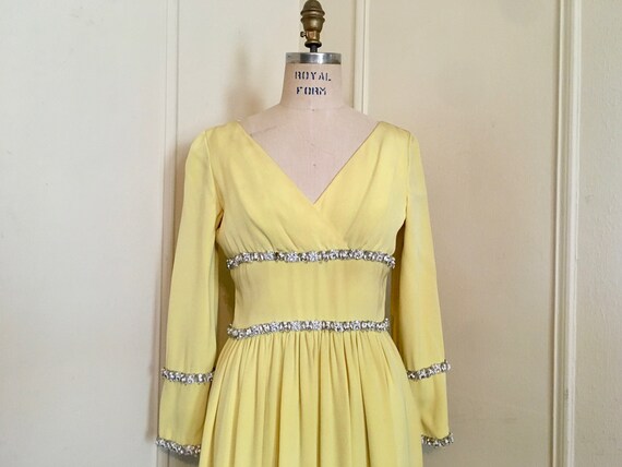 yellow beaded maxi dress Mermaid Sparkly Yellow Spaghetti Straps Beaded Long Prom Dress TP1374 –  Tirdress main image 1