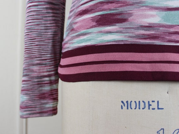 70s striations, vintage pink + maroon + sky blue … - image 2