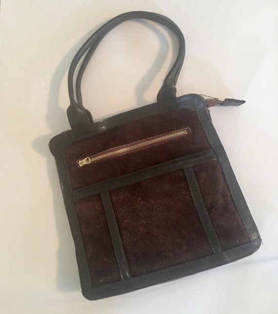 1970s Gucci Suede Monogram Shoulder Bag