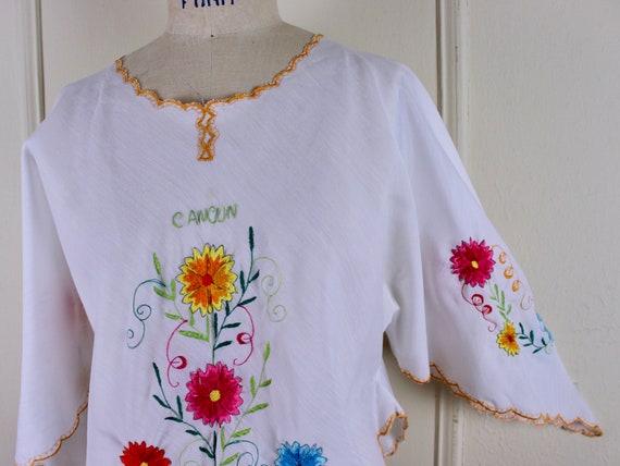 flowers + embroidery + cancun, vintage white embr… - image 7