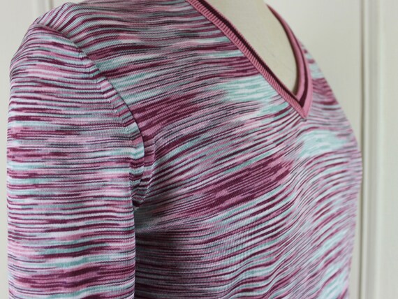 70s striations, vintage pink + maroon + sky blue … - image 7