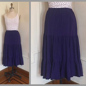 1980s Dark Purple Broomstick Midi Skirt by Young Country - Etsy