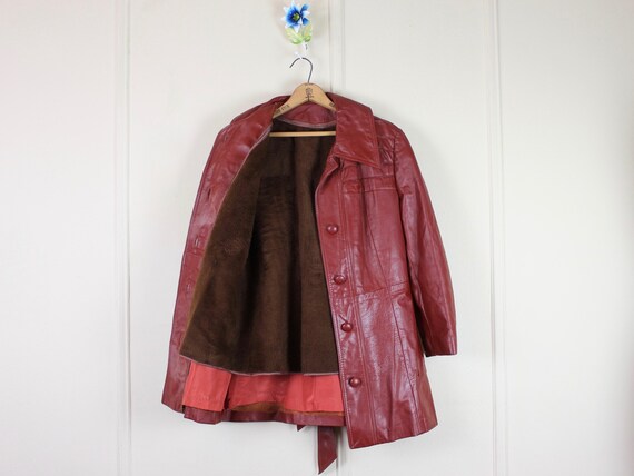 1970s Mahogany Brown Leather Jacket with optional… - image 9