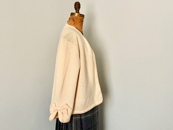 1950s boxy + cropped cream cardigan sweater by Ro… - image 3