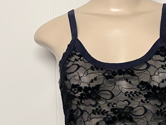 Vintage Victoria Secret, Black Lace Top / Camisole Cotton Crop Top