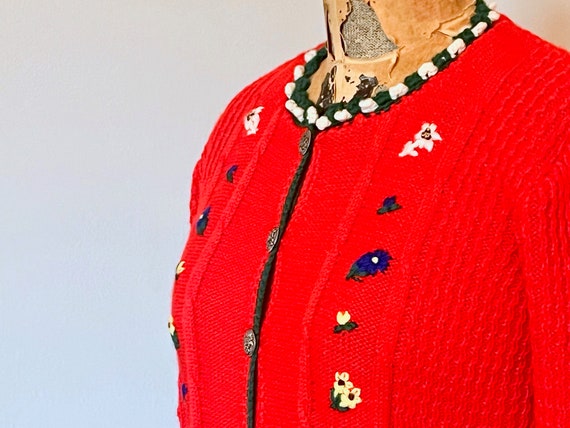 1950s AUSTRIAN FOLK cardigan - vintage WOOL butto… - image 5