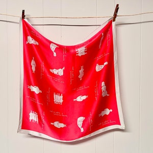 having received, I ought to give - vintage Red & White Silk Scarf - Wesleyan University, Hwa Nan Colleges, Asian Studies