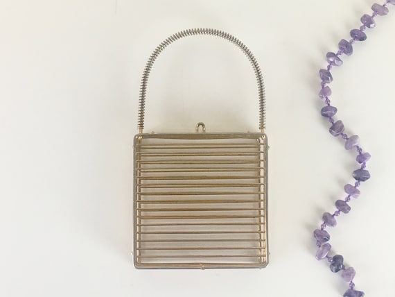 Silver cage bag shop
