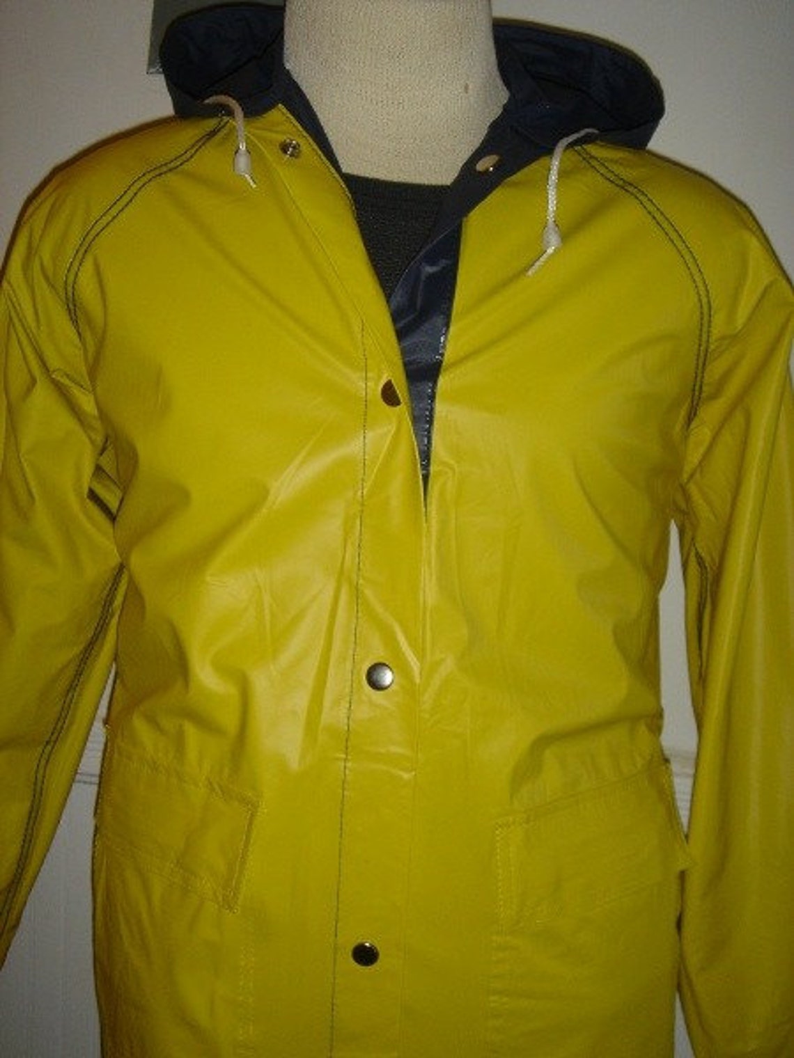 VINTAGE NAUTICAL IZOD LONG REVERSIBLE RAIN SLICKER L / XL Etsy