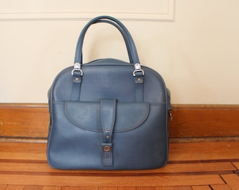 run away - vintage Slate Blue AMERICAN TOURISTER  Travel Bag - carry on , carryall, weekender, overnighter
