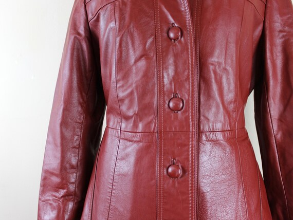 1970s Mahogany Brown Leather Jacket with optional… - image 3