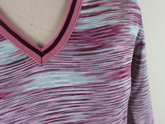 70s striations, vintage pink + maroon + sky blue … - image 3