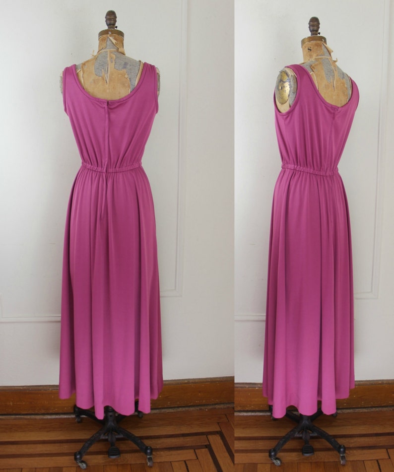 vintage 1970s dusty rose maxi dress with sassy keyhole size medium image 5