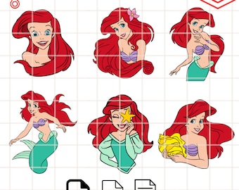 Paquete SVG de Ariel: Archivo vectorial de corte de La Sirenita (Descarga digital)