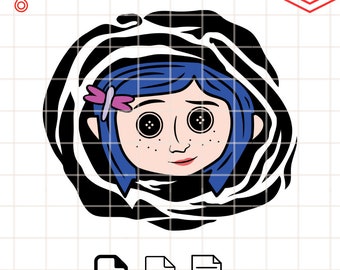 Olhos de Botão Coraline Svg: Arquivo de Corte Vetorial de Terror de Halloween (Download Digital)