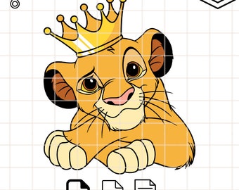 Simba Crown SVG: Arquivo de corte vetorial Kawaii do Rei Leão (download digital)
