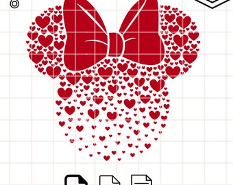 Hearts Minnie Mouse SVG PNG: Cricut Cut File (Digital Download)