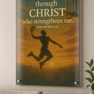Christian Basketball Wall Art,basketball poster, Motivational Sports Gift, Teen Room Decoration, Office Wall Hanging, Faith-Based