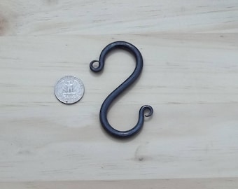 3 inch Rat Tail S Hook Blacksmith Hand Forged (Sold Individually)