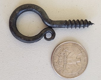Small Screw Eye Rat Tail Blacksmith Forged Wrought Iron USA