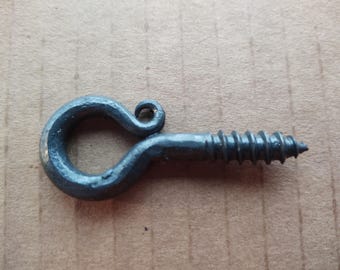 Screw Eyes (4 inch Hook and Eye Component) Sold Individually Blacksmith Hand Forged Wrought Iron