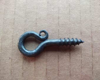 Screw Eyes (3 inch Hook and Eye Component) Sold Individually Blacksmith Hand Forged Wrought Iron