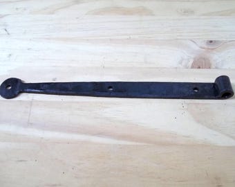 Strap Hinge 12 inch Bean Finial Blacksmith Hand Crafted in USA