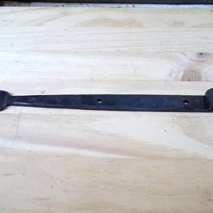 Strap Hinge 24 inch Bean Finial Blacksmith Hand Crafted in USA