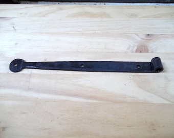 Strap Hinge 24 inch Bean Finial Blacksmith Hand Crafted in USA