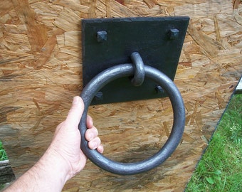 Ring Pull 9 inch Heavy Duty Blacksmith Hand Forged Wrought Iron USA