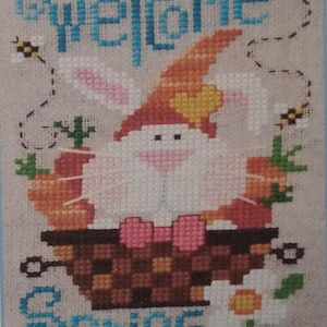 SzuLet Creations-Barbara Ana Designs--Welcome Spring cross stitch pattern easter bunny cross stitch pattern