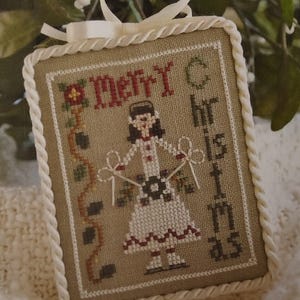 Little House Needleworks- All Dolled Up cross stitch ornament pattern christmas cross stitch pattern