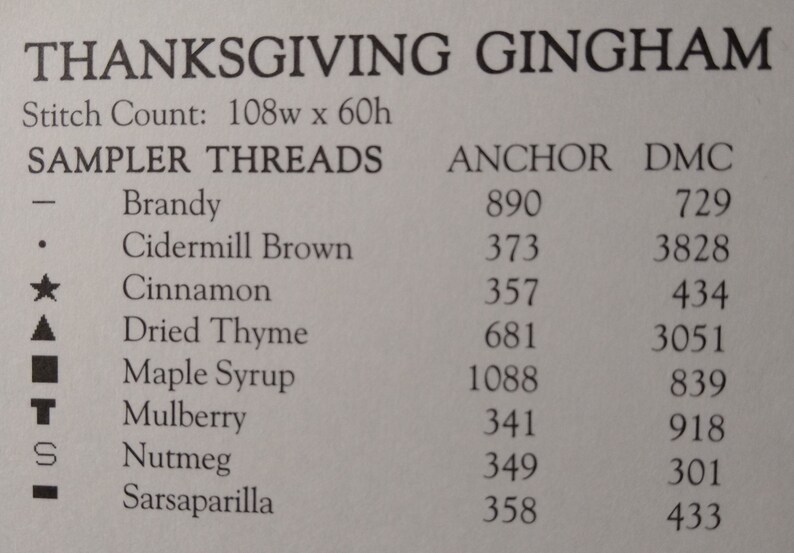 108 Counting Thread Twisted Threads-ruth Sparrow Gendron-thanksgiving Gingham Counted Cross ...