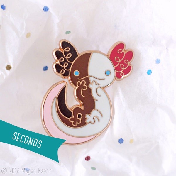 Axolotl Enamel Lapel Pin ~ Fukujin (SECONDS SALE)