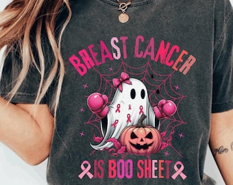 Retro Pink Ghost Breast Cancer Awareness Png (Digital Download)