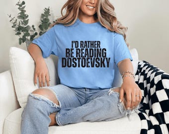 Grappig citaat van Dostojevski-boekenliefhebber, literaire humor (digitale download)