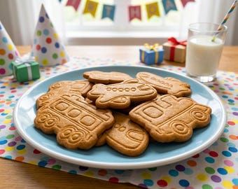 Cookie cutter set: train, steam locomotive, wagon, airplane, 3D printed with stamp, cookie cutter for children's birthdays, fondant & cookies