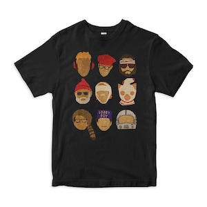 Wes Anderson Movie Characters T-Shirt, Men&#39;s Women&#39;s Sizes (AND-03002)